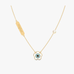 Flower Evil Eye Diamond Chain Pendant