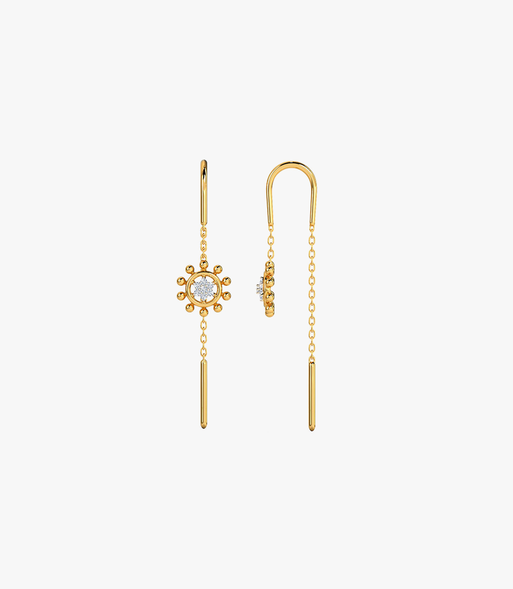 Glitz Glory Diamond Earrings Yellow Gold 14kt - Image 3