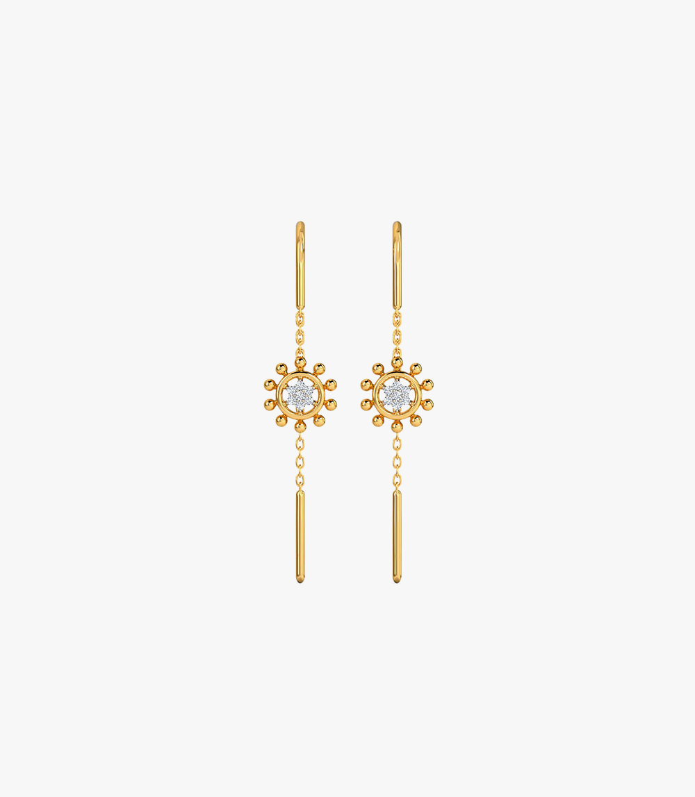 Glitz Glory Diamond Earrings Yellow Gold 14kt - Image 4